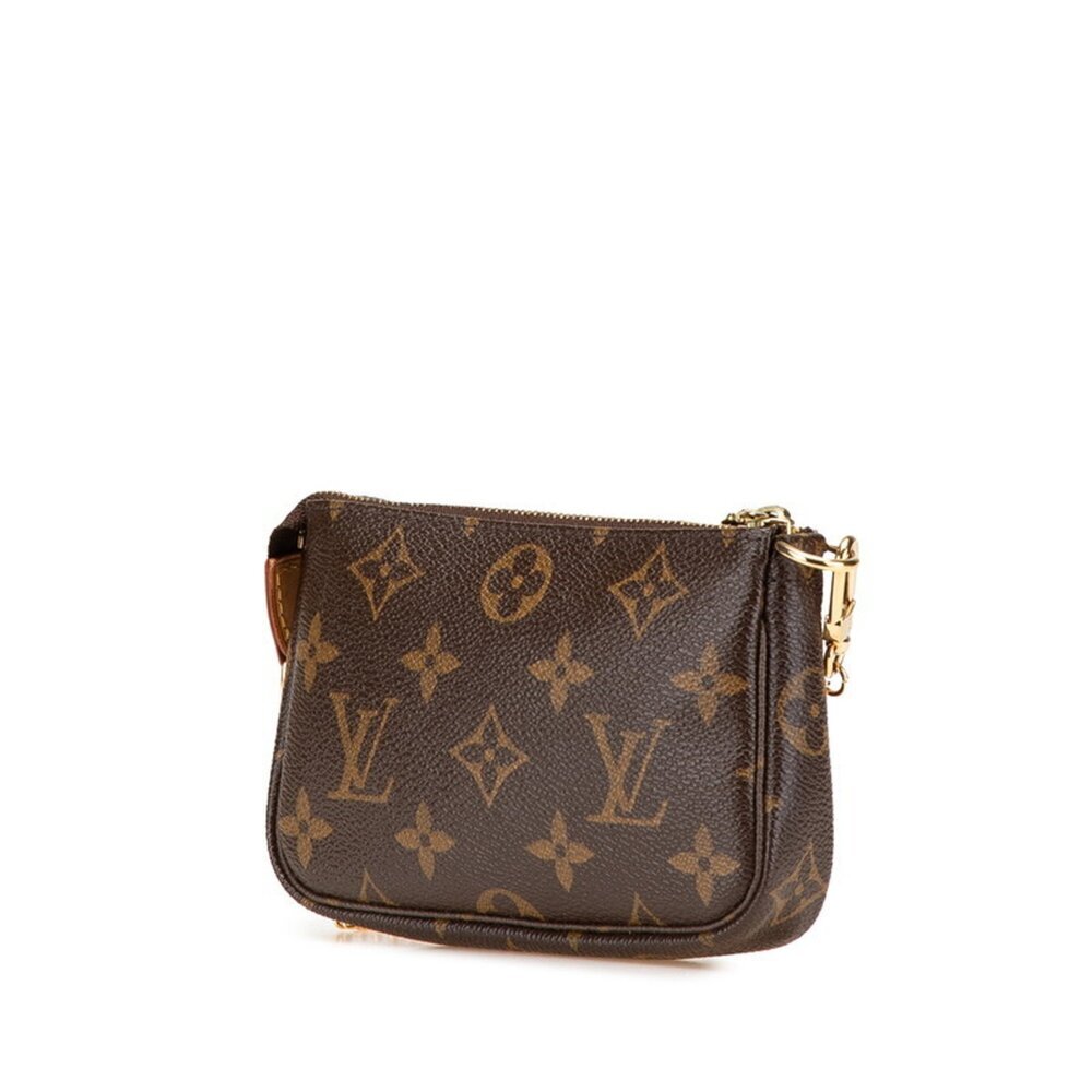 LOUIS VUITTON Brown Monogram Leather Pochette Pouch - Picture 2 of 10
